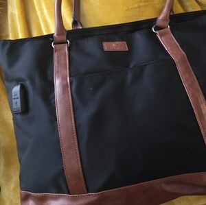 Black and Brown Laptop Bag